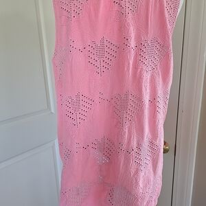 Vineyard Vines Bubblegum Pink Eyelet Shift Tunic